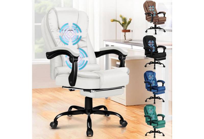 LuxusKollektion Chefsessel Ergonomischer Massagebürostuhl mit Fußstütze, Neigung und von LuxusKollektion