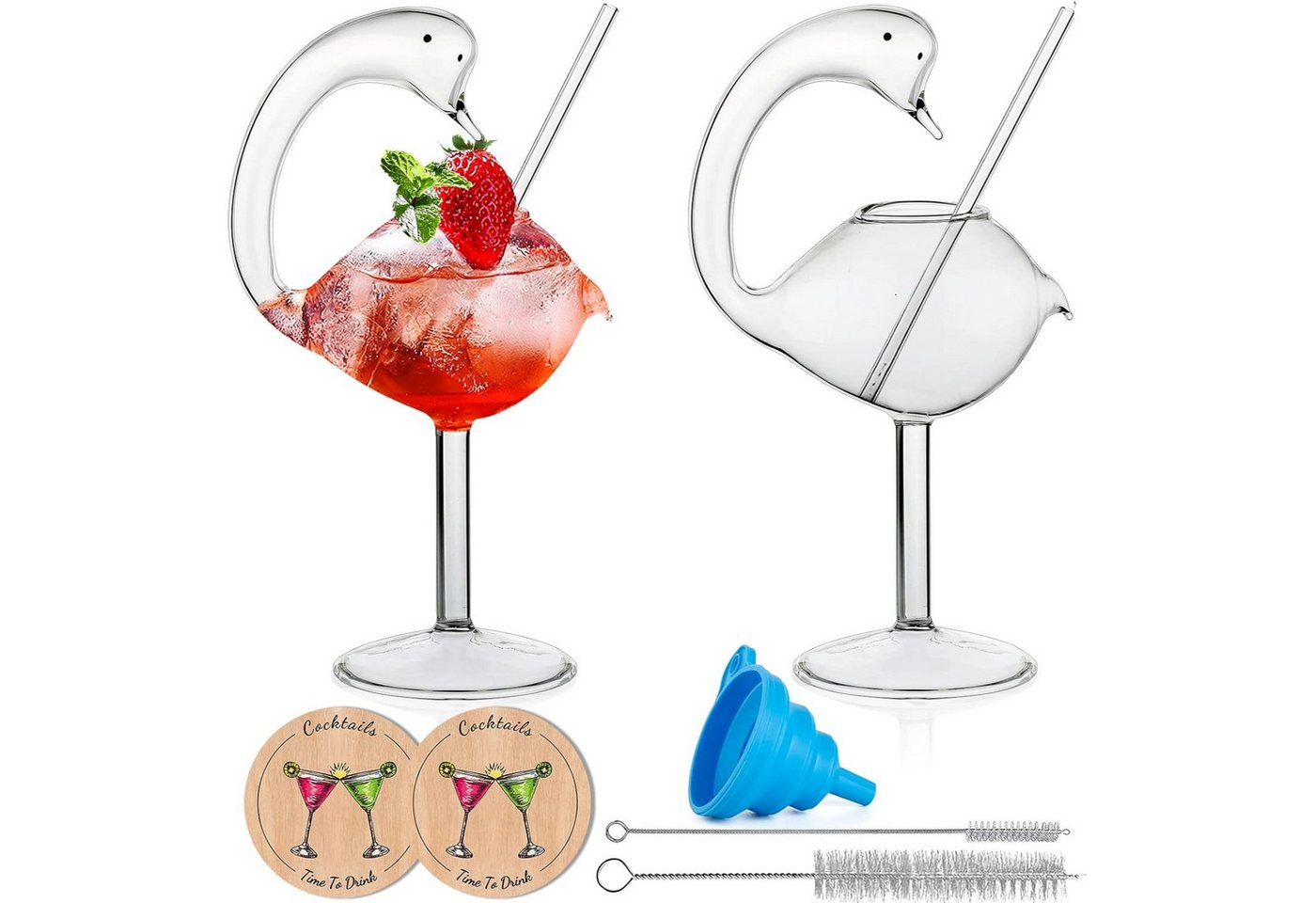 LuxusKollektion Cocktailglas Flamingo Cocktailgläser Set 180ml 2 Stück Hochzeit Geschenkbox Klar LuxusKollektion Cocktailglas Flamingo Cocktailgläser Set 180ml 2 Stück Hochzeit Geschenkbox Klar von LuxusKollektion