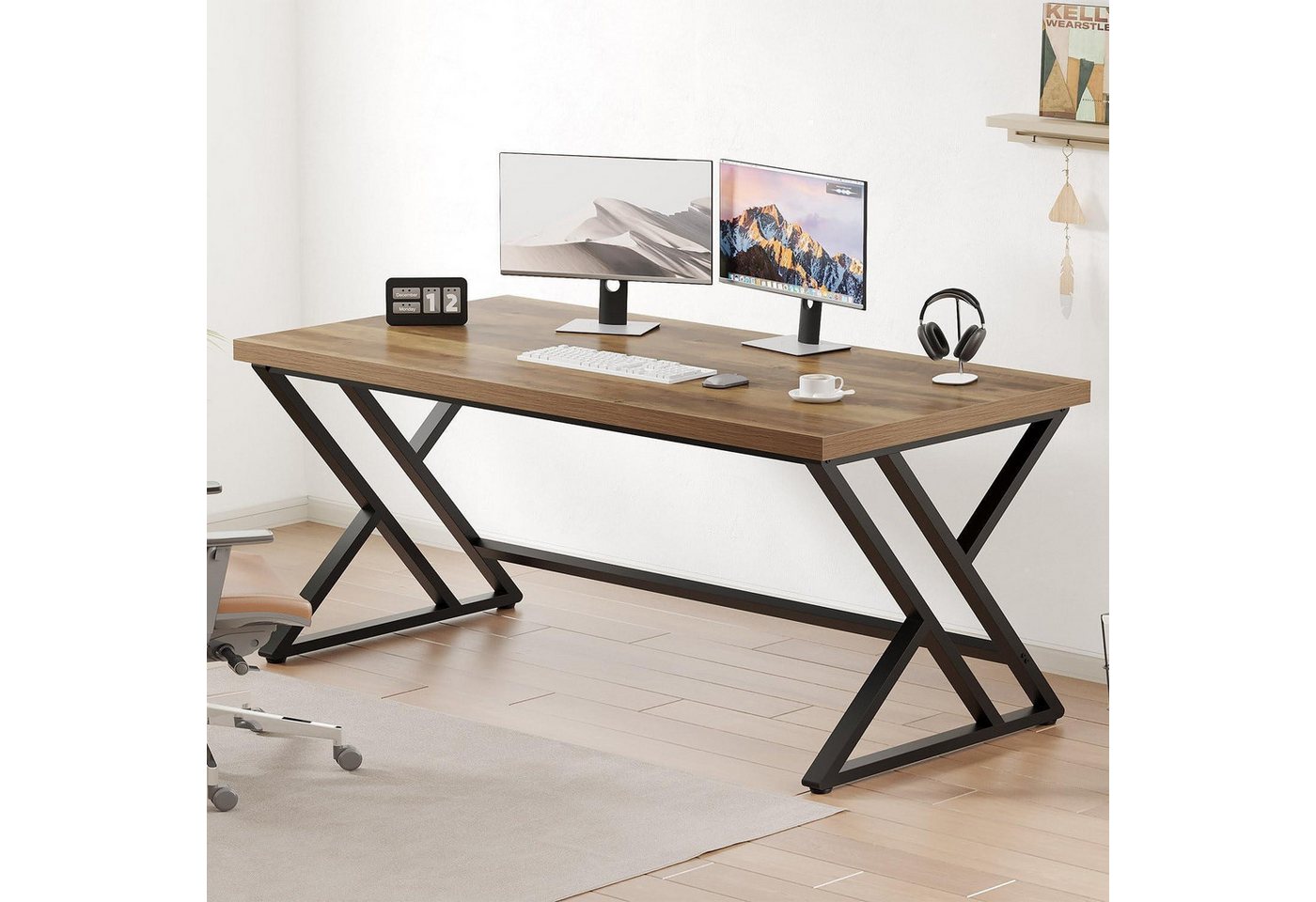 LuxusKollektion Computertisch Langarbeitsplatz Computer Schreibtisch 152×60×75.5cm Licht LuxusKollektion Computertisch Langarbeitsplatz Computer Schreibtisch 152×60×75.5cm Licht von LuxusKollektion