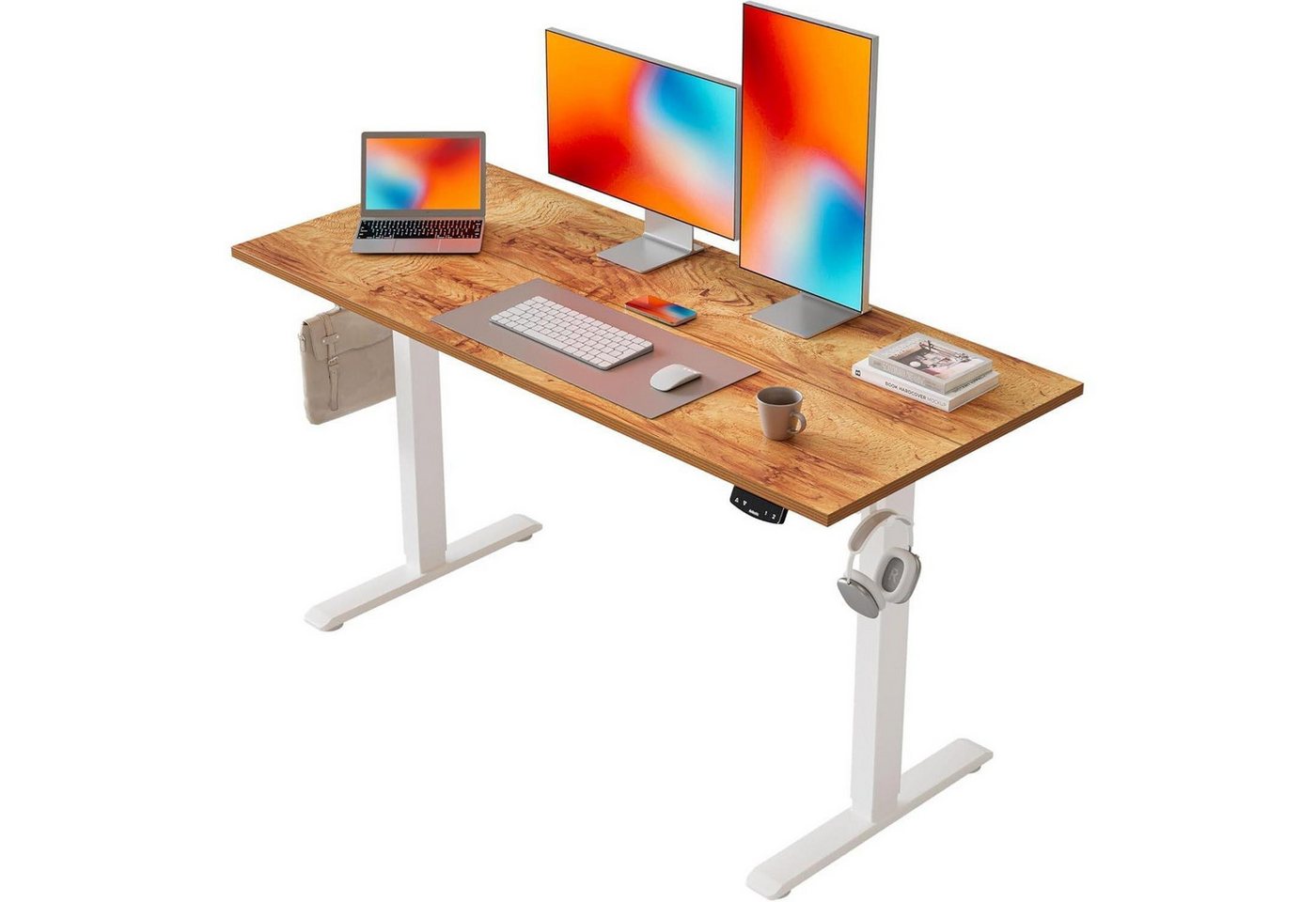 LuxusKollektion Computertisch Schreibtisch Höhenverstellbar Elektrisch Hellbraun 110 x 60 cm LuxusKollektion Computertisch Schreibtisch Höhenverstellbar Elektrisch Hellbraun 110 x 60 cm von LuxusKollektion