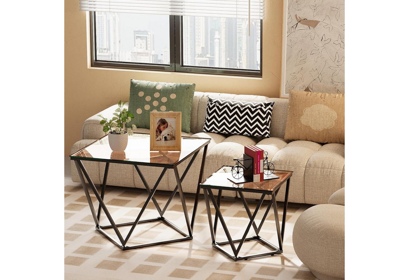LuxusKollektion Couchtisch Quadratisch Couchtisch 2er Set Glas Beistelltisch Wohnzimmertisch LuxusKollektion Couchtisch Quadratisch Couchtisch 2er Set Glas Beistelltisch Wohnzimmertisch von LuxusKollektion