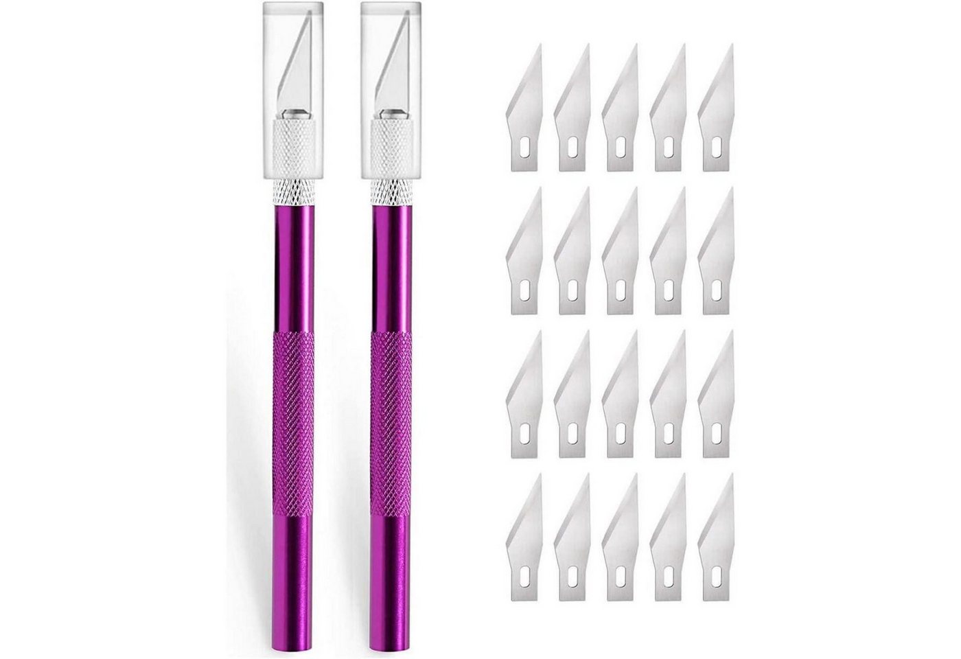 LuxusKollektion Cuttermesser Cutter 2 Stück 20 Ersatzklingen Skalpell Fensterfolie Violett von LuxusKollektion