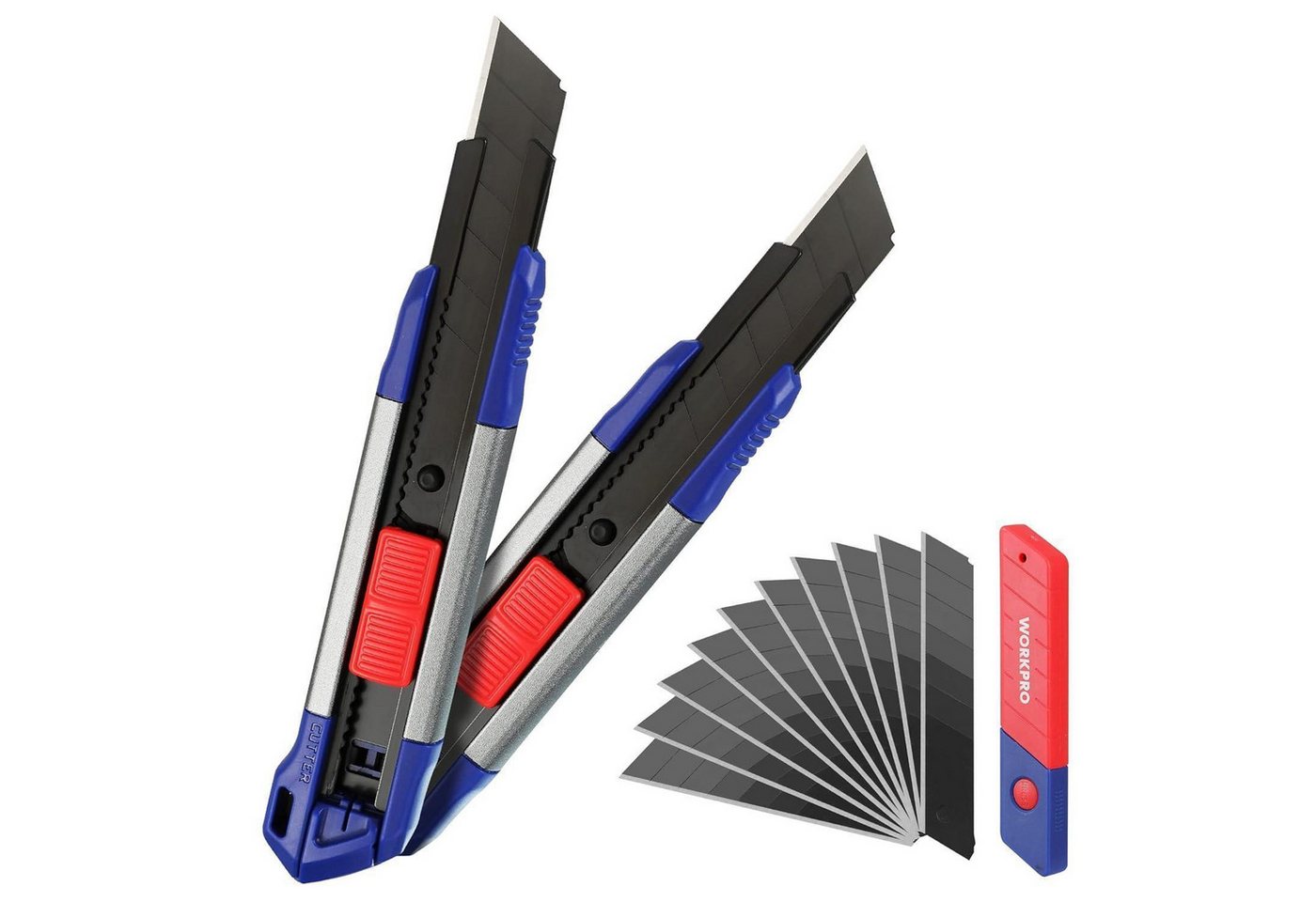 LuxusKollektion Cuttermesser Cuttermesser 2er Set 18 mm SK5 Aluminium mit 10 Ersatzklingen LuxusKollektion Cuttermesser Cuttermesser 2er Set 18 mm SK5 Aluminium mit 10 Ersatzklingen von LuxusKollektion