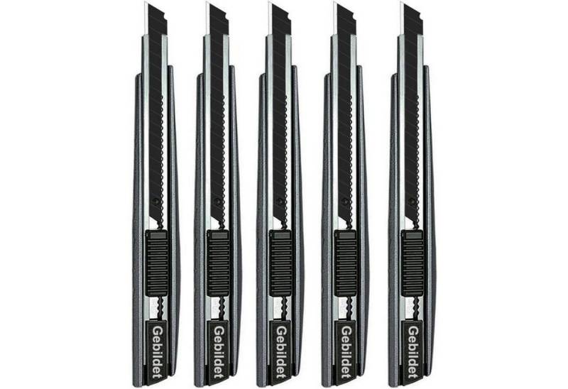 LuxusKollektion Cuttermesser Cuttermesser 5er 9mm Klingen Rechts Linkshänder 60 Grad Messer schwarz von LuxusKollektion