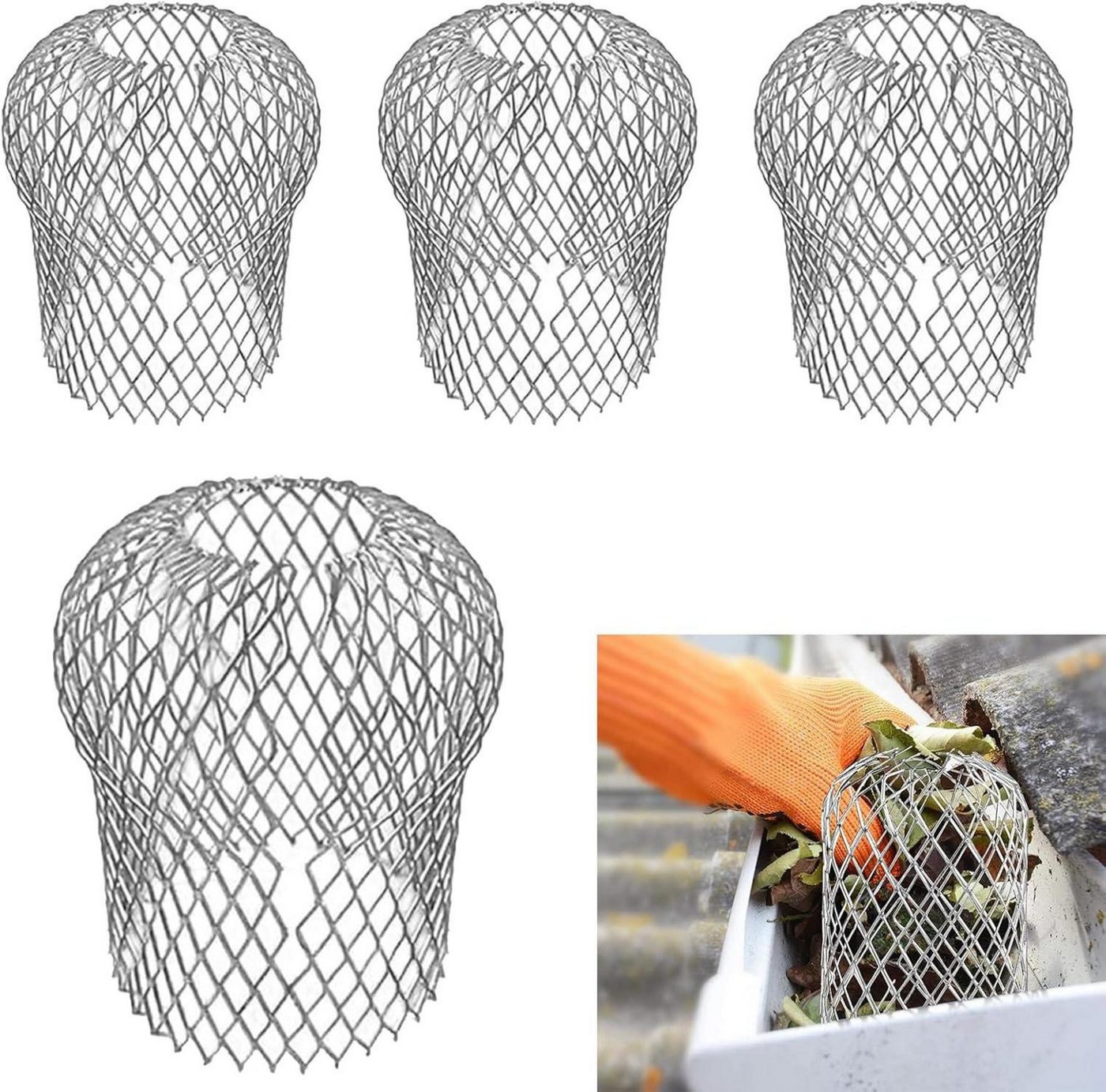 LuxusKollektion Dachrinne Fallrohrschutz 4er Set Metall Rinnensieb Regenrohrschutz LuxusKollektion Dachrinne Fallrohrschutz 4er Set Metall Rinnensieb Regenrohrschutz von LuxusKollektion