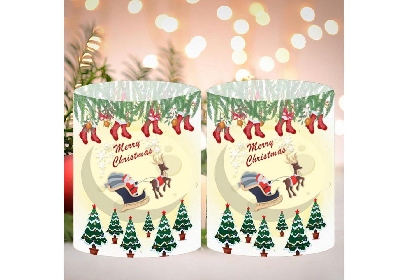 LuxusKollektion Dekohänger 12-teiliges Weihnachts Windlicht Set Merry Christmas Home Decoration LuxusKollektion Dekohänger 12-teiliges Weihnachts Windlicht Set Merry Christmas Home Decoration von LuxusKollektion
