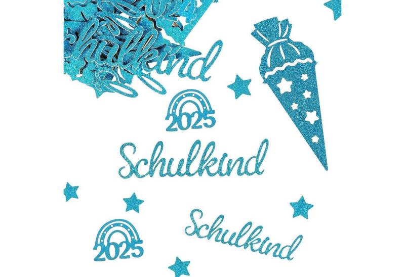 LuxusKollektion Dekohänger 50 Stück Schulkind Konfetti Blau Einschulung 2024 Streudeko von LuxusKollektion