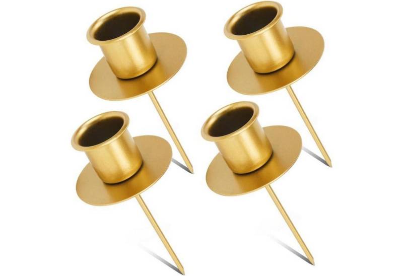 LuxusKollektion Dekohänger 6er Set Kerzenhalter Adventskranz Schwarz Metall Stabkerzenständer mit von LuxusKollektion