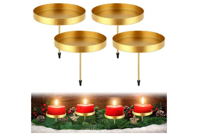 LuxusKollektion Dekohänger 6er Set Metall Kerzenhalter Adventskranz Stabkerzen Schwarz Gold für LuxusKollektion Dekohänger 6er Set Metall Kerzenhalter Adventskranz Stabkerzen Schwarz Gold für von LuxusKollektion