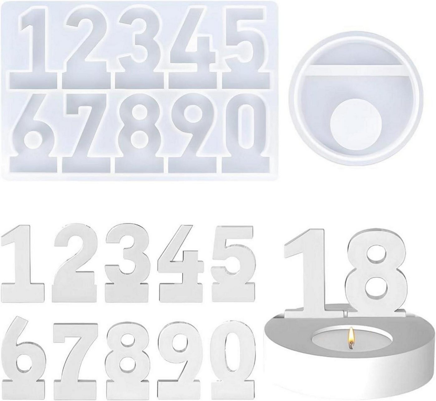LuxusKollektion Dekohänger Capaneus 2er Set Silikonformen Kerzenhalter Zahlen 0-9 DIY Gießformen LuxusKollektion Dekohänger Capaneus 2er Set Silikonformen Kerzenhalter Zahlen 0-9 DIY Gießformen von LuxusKollektion