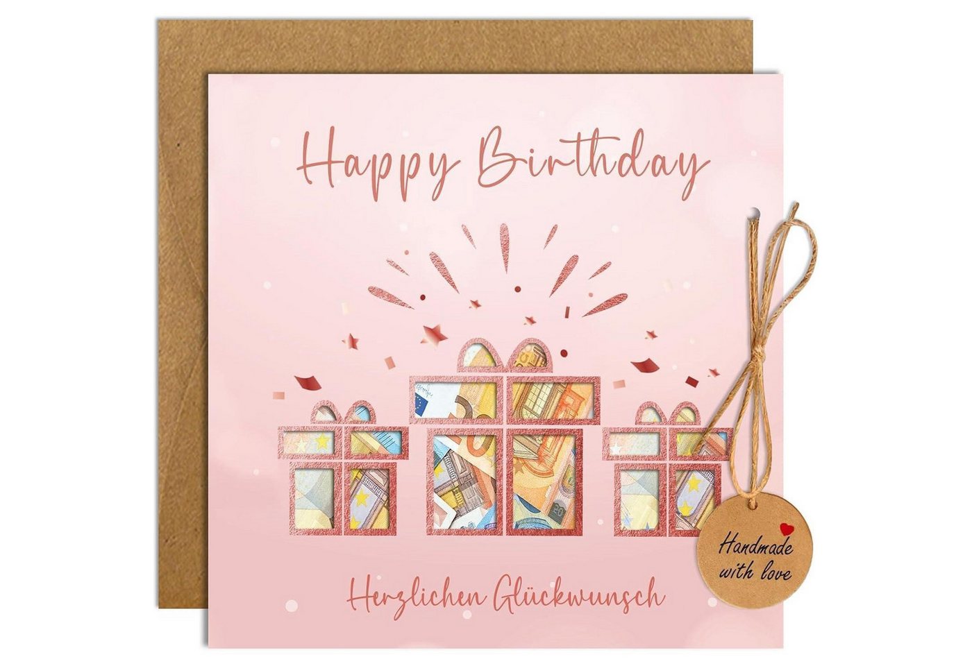 LuxusKollektion Dekohänger Geldgeschenk Verpackung Geburtstag Frau Umschläge Roségold LuxusKollektion Dekohänger Geldgeschenk Verpackung Geburtstag Frau Umschläge Roségold von LuxusKollektion