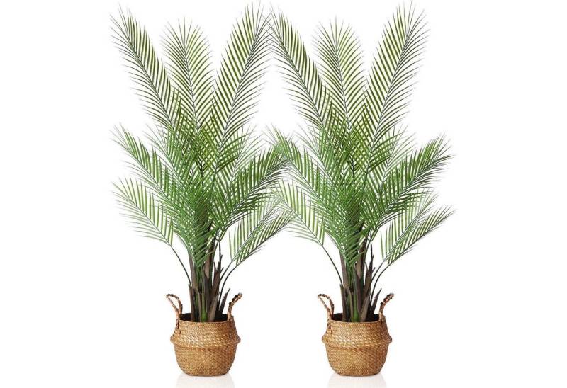 LuxusKollektion Dekohänger Große Künstliche Areca Palme 120cm Topf Kunstpflanze Dekor 2er Set von LuxusKollektion