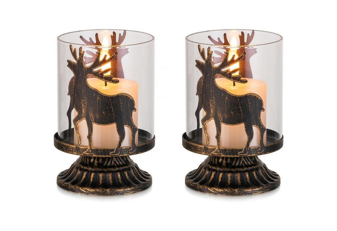 LuxusKollektion Dekohänger Hirsch Windlicht Rentier Kerzenhalter 2er Set Weihnachten Schwarz LuxusKollektion Dekohänger Hirsch Windlicht Rentier Kerzenhalter 2er Set Weihnachten Schwarz von LuxusKollektion