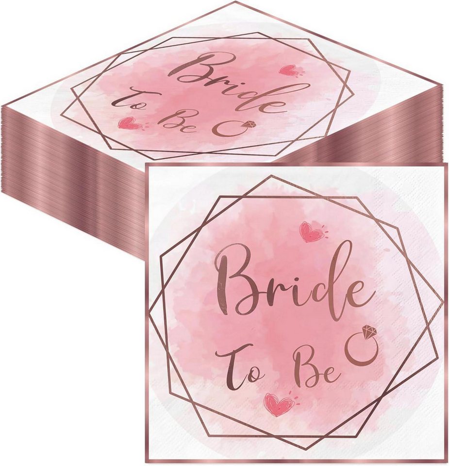 LuxusKollektion Dekohänger JGA Servietten Hen Party Deko Team Bride 40Stück Pink Braut von LuxusKollektion