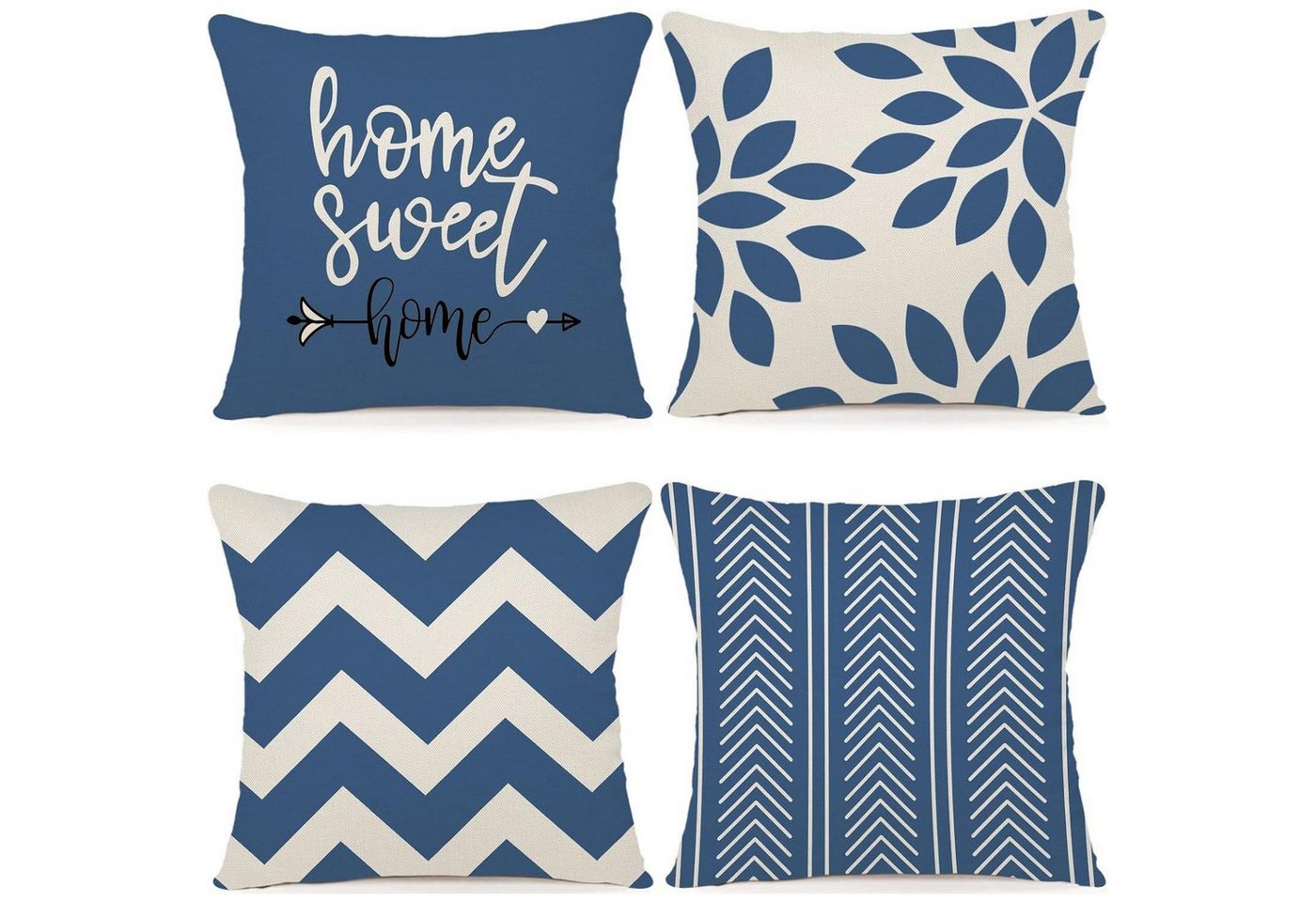 LuxusKollektion Dekohänger Kissenbezug 45x45 Leinen Dekokissen Outdoor Blau 45 x 45 cm 4 Stück LuxusKollektion Dekohänger Kissenbezug 45x45 Leinen Dekokissen Outdoor Blau 45 x 45 cm 4 Stück von LuxusKollektion