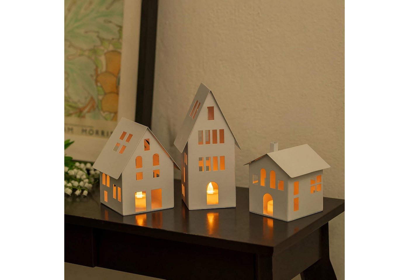 LuxusKollektion Dekohänger Lichthaus Metall Windlicht LED Weihnachtsdeko Teelichthaus 3er Set LuxusKollektion Dekohänger Lichthaus Metall Windlicht LED Weihnachtsdeko Teelichthaus 3er Set von LuxusKollektion