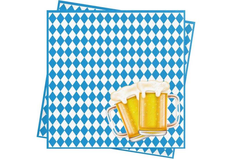 LuxusKollektion Dekohänger Oktoberfest Servietten 40 Stück Blau Weiß 33x33cm Bayern Design von LuxusKollektion