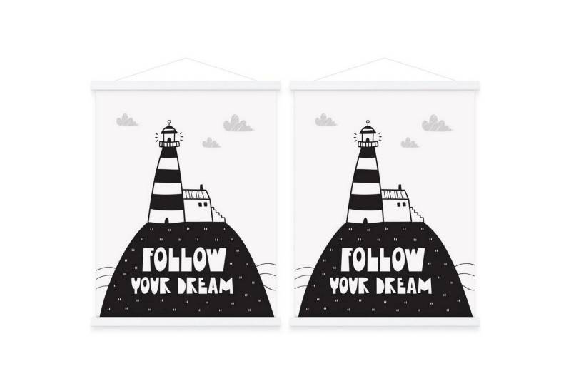 LuxusKollektion Dekohänger Posterschiene Magnet Posterrahmen Holz Weiß 61cm 2 Packungen von LuxusKollektion