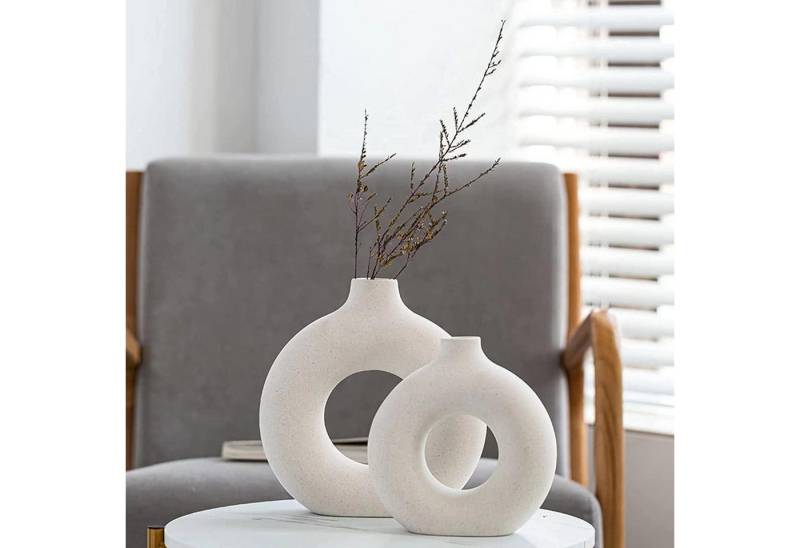 LuxusKollektion Dekohänger Vasen Set 2 Keramik Trockenblumen Tischdeko Weiß Klein und Mittelgroß LuxusKollektion Dekohänger Vasen Set 2 Keramik Trockenblumen Tischdeko Weiß Klein und Mittelgroß von LuxusKollektion