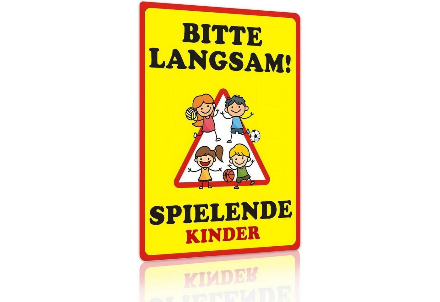 LuxusKollektion Dekohänger Warnschild Kinderspielplatz Vorsicht BITTE LANGSAM SPIELENDE KINDER von LuxusKollektion