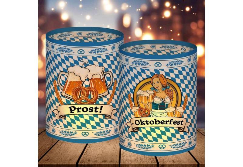 LuxusKollektion Dekohänger Windlicht Tischdeko Oktoberfest Blau 12 Teelichter Oktoberfest Deko B von LuxusKollektion