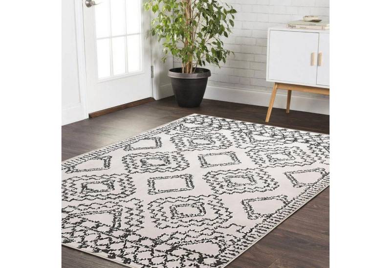 LuxusKollektion Designteppich Teppich Wohnzimmer 120 x 160 cm Rechteckig Elfenbein Schwarz LuxusKollektion Designteppich Teppich Wohnzimmer 120 x 160 cm Rechteckig Elfenbein Schwarz von LuxusKollektion