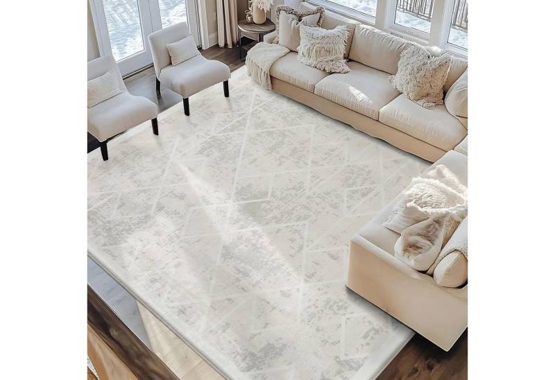 LuxusKollektion Designteppich Teppich Wohnzimmer Kurzflor 200 x 300 cm Rechteckig Elfenbeinweiß LuxusKollektion Designteppich Teppich Wohnzimmer Kurzflor 200 x 300 cm Rechteckig Elfenbeinweiß von LuxusKollektion