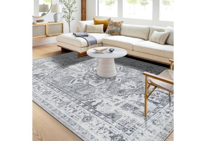 LuxusKollektion Designteppich Teppich Wohnzimmer Kurzflor Boho Rutschfest Waschbar 140 x 200 cm Grau LuxusKollektion Designteppich Teppich Wohnzimmer Kurzflor Boho Rutschfest Waschbar 140 x 200 cm Grau von LuxusKollektion