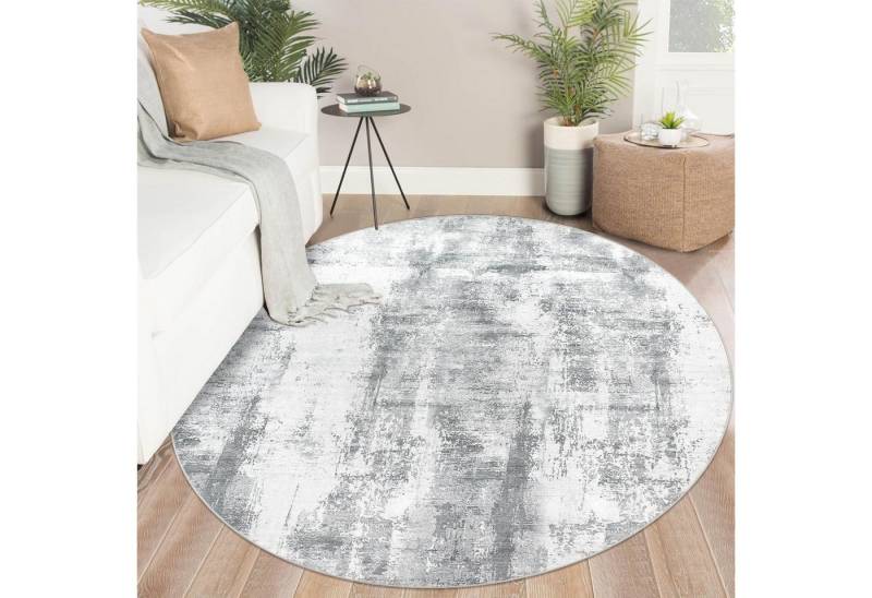 LuxusKollektion Designteppich Teppich rund Kurzflor waschbar rutschfest Wohnzimmer 160 x 160 cm Grau LuxusKollektion Designteppich Teppich rund Kurzflor waschbar rutschfest Wohnzimmer 160 x 160 cm Grau von LuxusKollektion