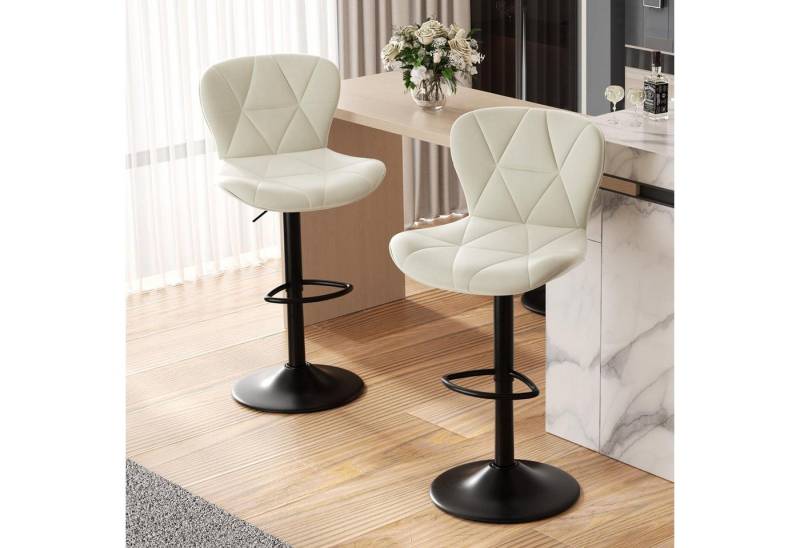 LuxusKollektion Drehstuhl Barhocker 2er Set, Höhenverstellbar mit von LuxusKollektion