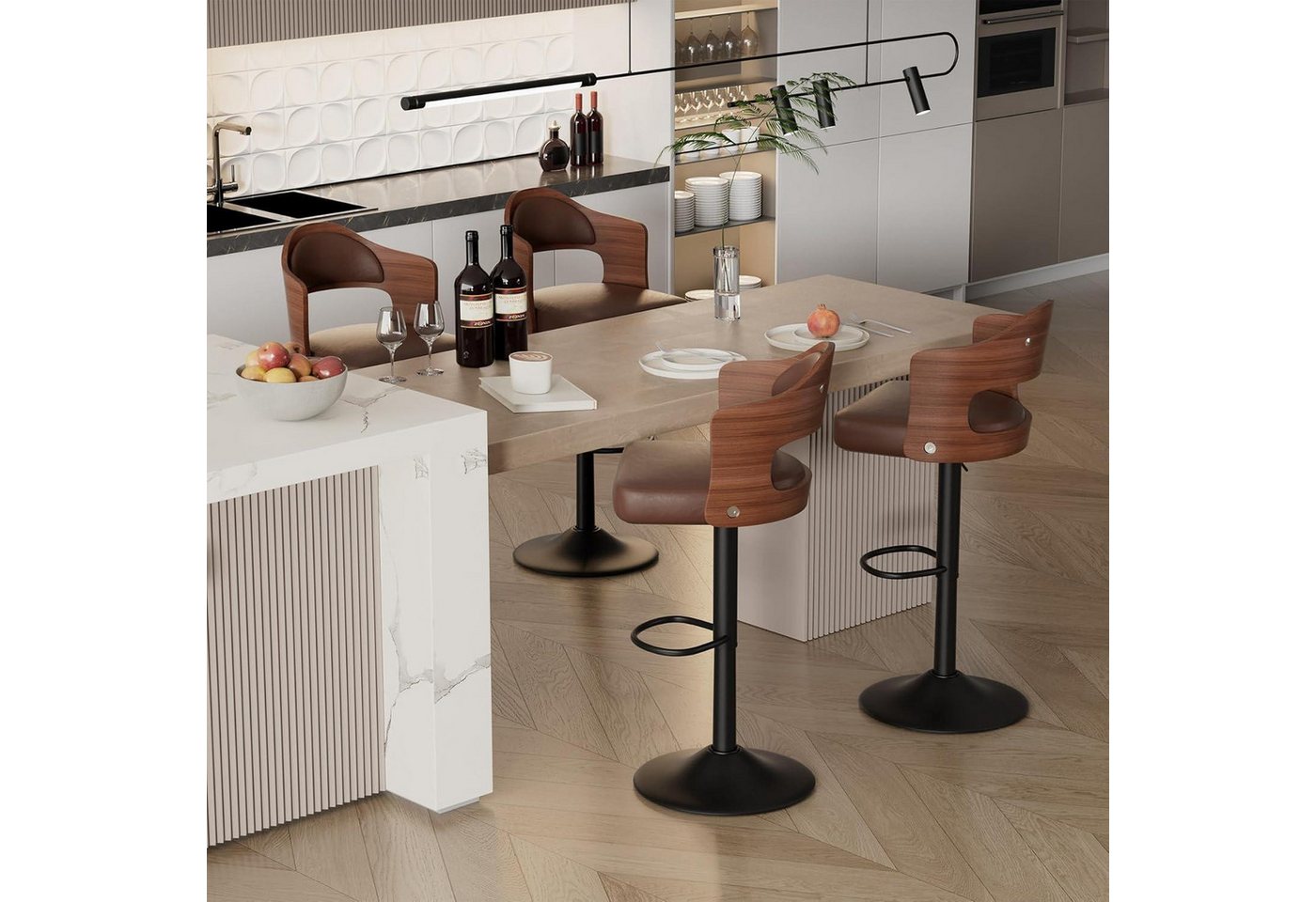 LuxusKollektion Drehstuhl Barhocker 360GradDrehstuhl Barstuhl Tresenhocker 4er Set Braun LuxusKollektion Drehstuhl Barhocker 360GradDrehstuhl Barstuhl Tresenhocker 4er Set Braun von LuxusKollektion