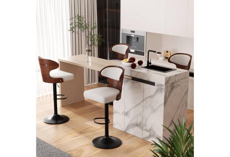 LuxusKollektion Drehstuhl Barhocker Drehstuhl Barstuhl Tresenhocker 4er Set Weiß Nussbaumholz LuxusKollektion Drehstuhl Barhocker Drehstuhl Barstuhl Tresenhocker 4er Set Weiß Nussbaumholz von LuxusKollektion