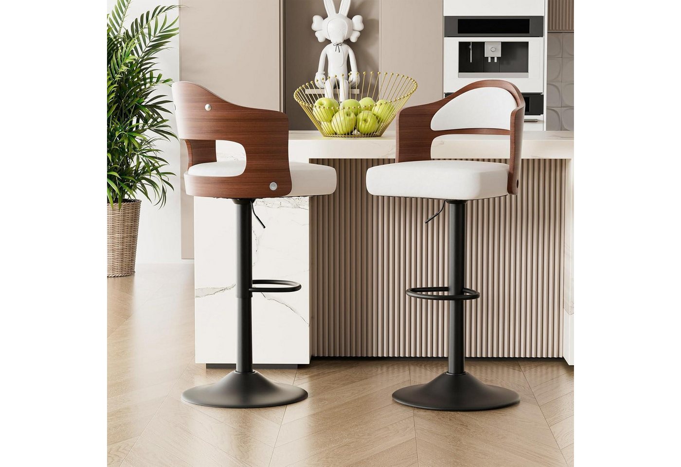 LuxusKollektion Drehstuhl Barhocker Drehstuhl Fußstütze Armlehne Rückenlehne 2er Set Weiß LuxusKollektion Drehstuhl Barhocker Drehstuhl Fußstütze Armlehne Rückenlehne 2er Set Weiß von LuxusKollektion