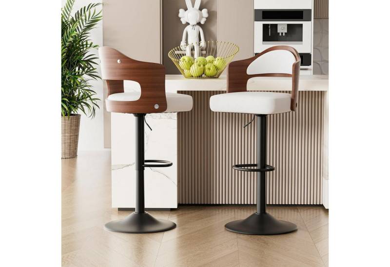 LuxusKollektion Drehstuhl Barhocker Drehstuhl Fußstütze Armlehne Rückenlehne 2er Set Weiß LuxusKollektion Drehstuhl Barhocker Drehstuhl Fußstütze Armlehne Rückenlehne 2er Set Weiß von LuxusKollektion