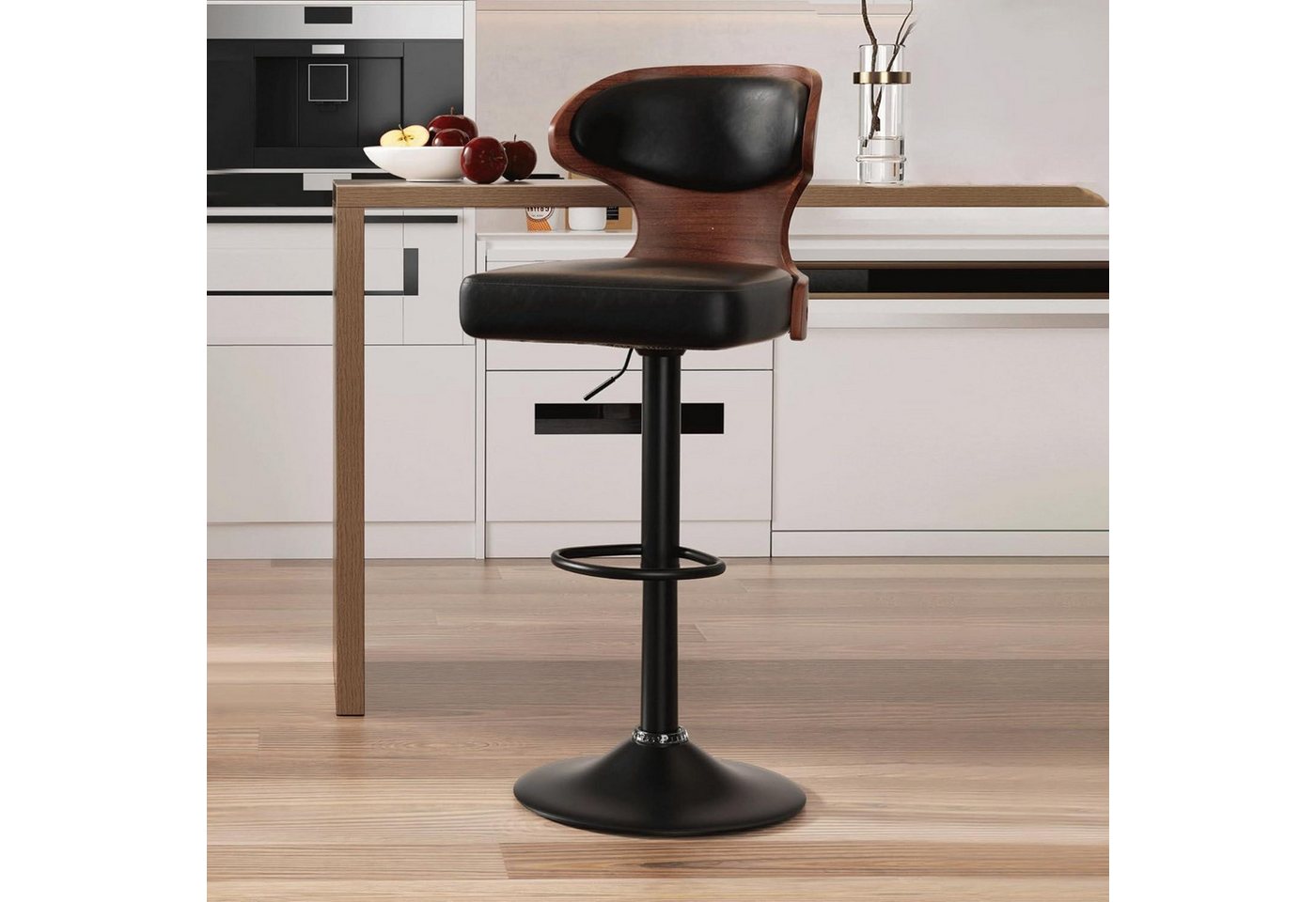 LuxusKollektion Drehstuhl Barhocker Drehstuhl Tresenhocker Armlehne 1er Set Schwarz Nussbaumholz LuxusKollektion Drehstuhl Barhocker Drehstuhl Tresenhocker Armlehne 1er Set Schwarz Nussbaumholz von LuxusKollektion