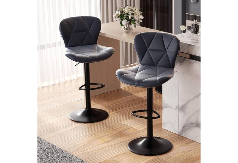 LuxusKollektion Drehstuhl Barhocker Höhenverstellbar Rückenlehne Kunstleder 2er Set Dunkelgrau LuxusKollektion Drehstuhl Barhocker Höhenverstellbar Rückenlehne Kunstleder 2er Set Dunkelgrau von LuxusKollektion