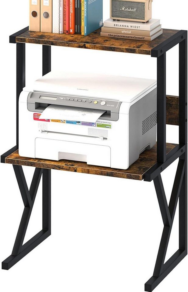 LuxusKollektion Druckertisch 3-Ebene Druckerständer für Büro Zuhause Schule Fax Scanner Brown von LuxusKollektion