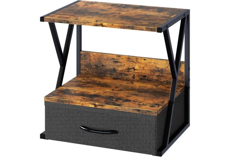 LuxusKollektion Druckertisch Druckerständer 2 Ebene Schreibtisch Organizer Büro Mit Schublade Braun von LuxusKollektion