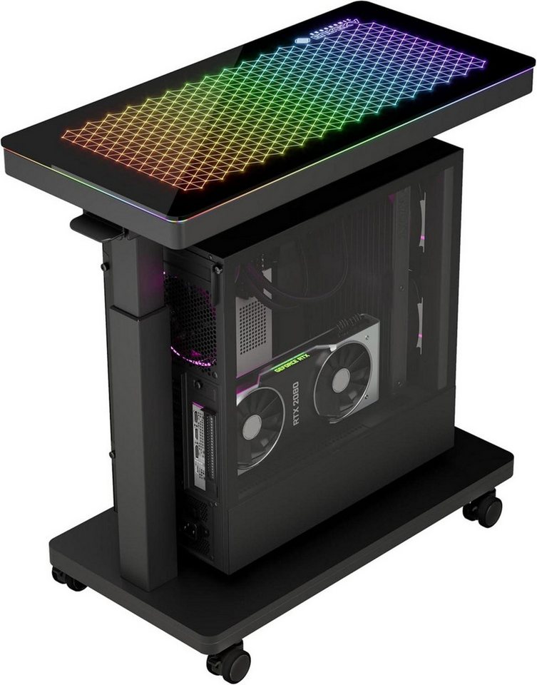 LuxusKollektion Druckertisch Höhenverstellbarer ATX-Gehäuse CPU Halter Ständer mit Rollen von LuxusKollektion