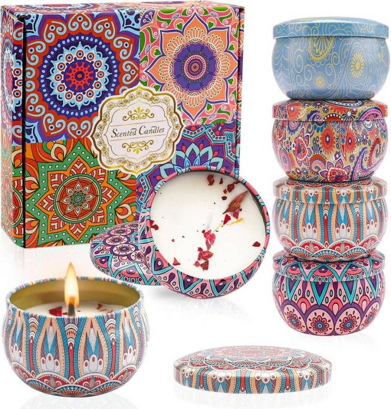 ALLAVA Duftkerze 4er Duftkerzen Geschenkset Sojawachs Kerzenset Aromatherapie von ALLAVA