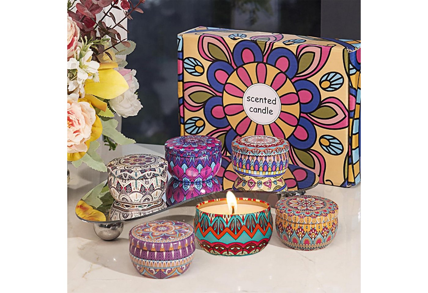 Cacou Duftkerze 6er Geschenkset Duftkerzen Aromatherapie Sojawachs 114h von Cacou