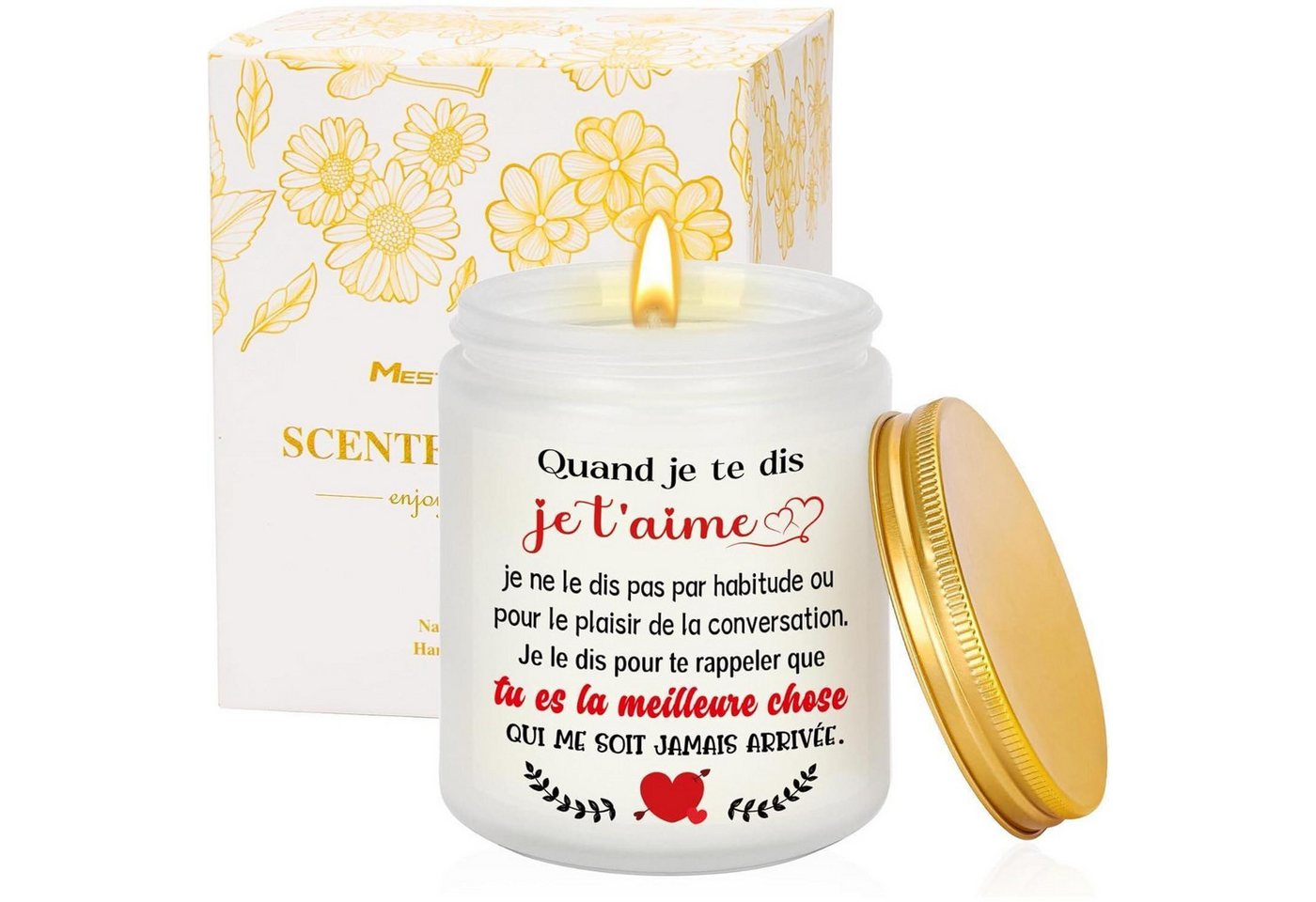 LuxusKollektion Duftkerze Duftkerze Geschenk Paare Valentinstag Hochzeit Je T'aime Blanc LuxusKollektion Duftkerze Duftkerze Geschenk Paare Valentinstag Hochzeit Je T'aime Blanc von LuxusKollektion