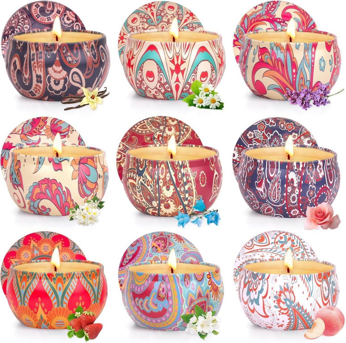 LuxusKollektion Duftkerze Duftkerze Geschenkset 9 Stück Sojawachs Kerzensets Natürliche LuxusKollektion Duftkerze Duftkerze Geschenkset 9 Stück Sojawachs Kerzensets Natürliche von LuxusKollektion