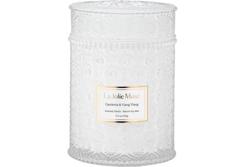 LuxusKollektion Duftkerze Duftkerze Glas 539g 90h Brenndauer Gardenie & Ylang-Ylang von LuxusKollektion