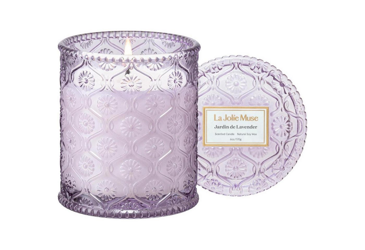 LuxusKollektion Duftkerze Duftkerze Glas Kerzengeschenk Frauen Muttertag 55h Lavendel Flieder LuxusKollektion Duftkerze Duftkerze Glas Kerzengeschenk Frauen Muttertag 55h Lavendel Flieder von LuxusKollektion
