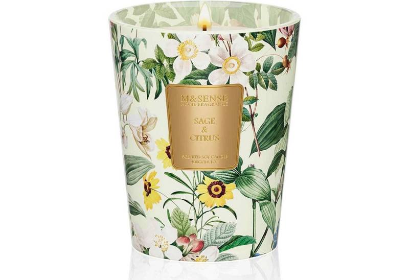 LuxusKollektion Duftkerze Duftkerze Glas Salbei Zitrus Sojawachs 75Std 400g Salbei zitrus von LuxusKollektion