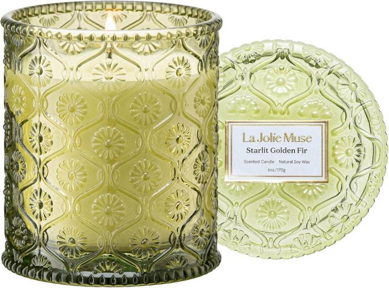 LuxusKollektion Duftkerze Duftkerze im Glas Golden Fir 170g Natürliches Wachs 40h Brenndauer von LuxusKollektion
