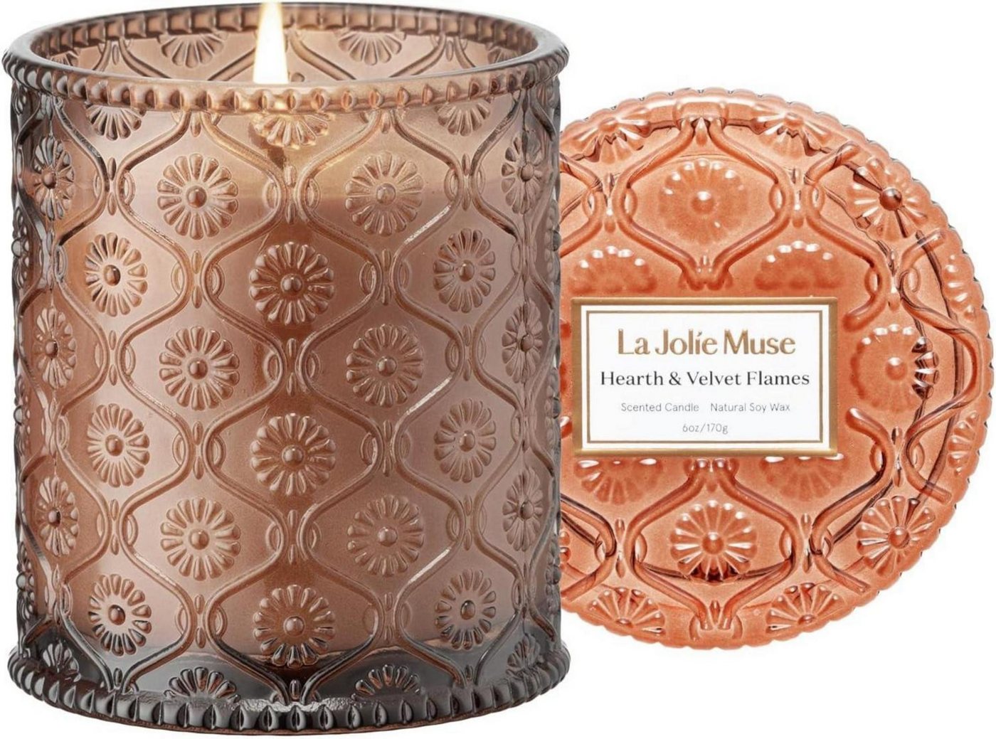 LuxusKollektion Duftkerze Duftkerze im Glas Hearth Velvet Flames 170g, 40h Brenndauer LuxusKollektion Duftkerze Duftkerze im Glas Hearth Velvet Flames 170g, 40h Brenndauer von LuxusKollektion