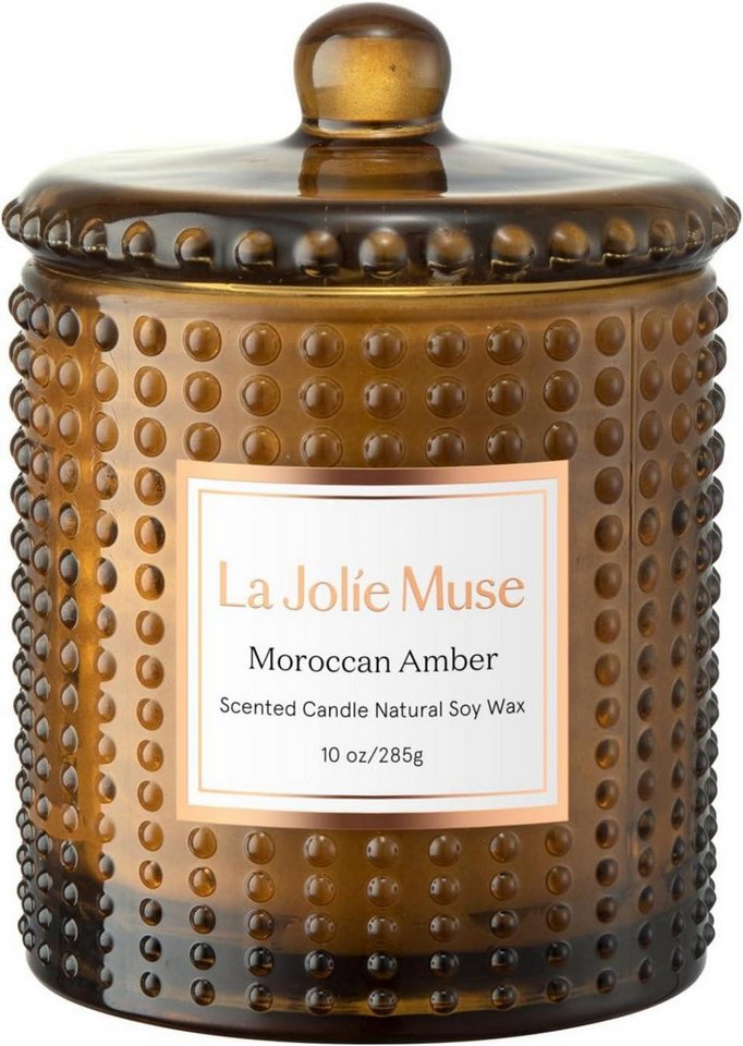 LuxusKollektion Duftkerze Duftkerze im Glas Marokkanischer Bernstein 285g natürliches Wachs 75 von LuxusKollektion