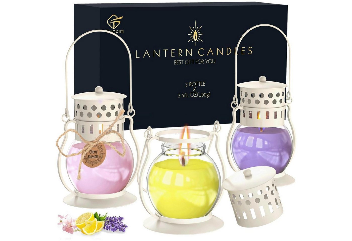 LuxusKollektion Duftkerze Duftkerzen 3er Geschenkset Sojawachs Lavendel Zitrone Kirschblüte LuxusKollektion Duftkerze Duftkerzen 3er Geschenkset Sojawachs Lavendel Zitrone Kirschblüte von LuxusKollektion